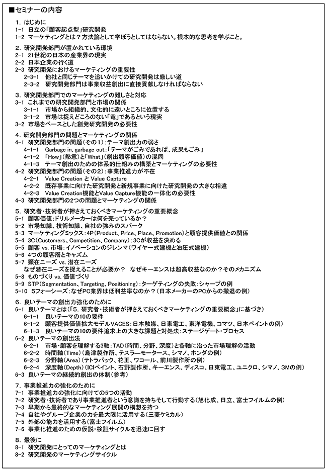 研究者・技術者が価値ある活動を行うために絶対に知っておかなければならないマーケティングの基本理論（「R&Dマーケティング（基本理論編）」）、開催日： 9月2日（水） 　【オンラインLive配信】